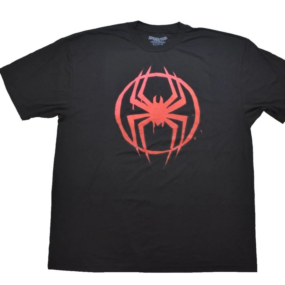 Spider-Man Across The Spider-Verse Mens Big & Tall Splatter Logo Shirt New 3XLT